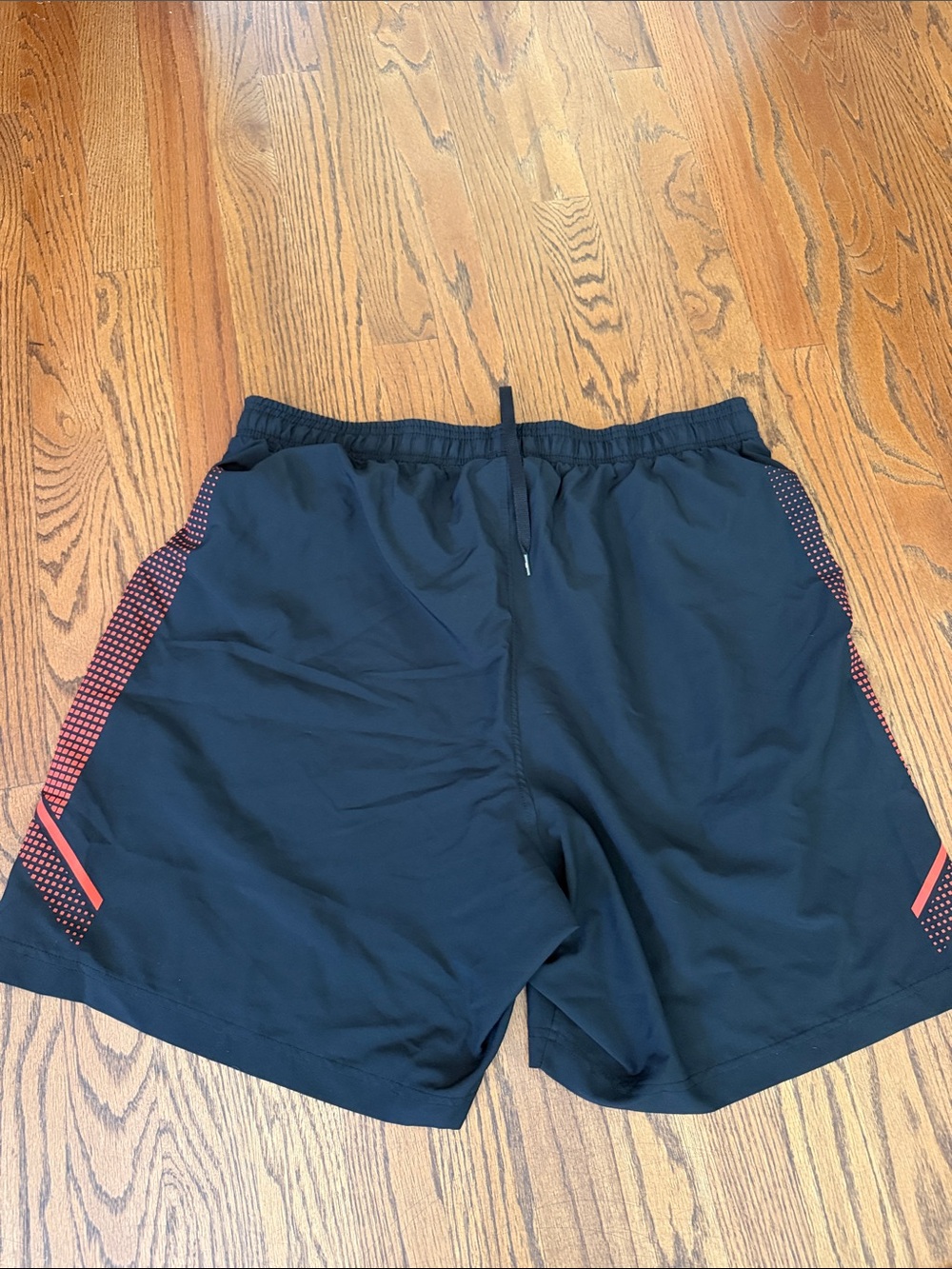 Under Armour Men’s Black Athletic Shorts with Red Trim